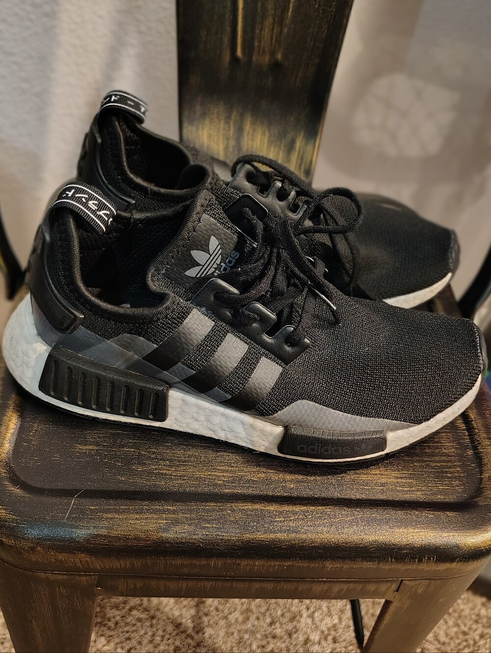 adidas Black and White NMD R1 Knit Sneakers